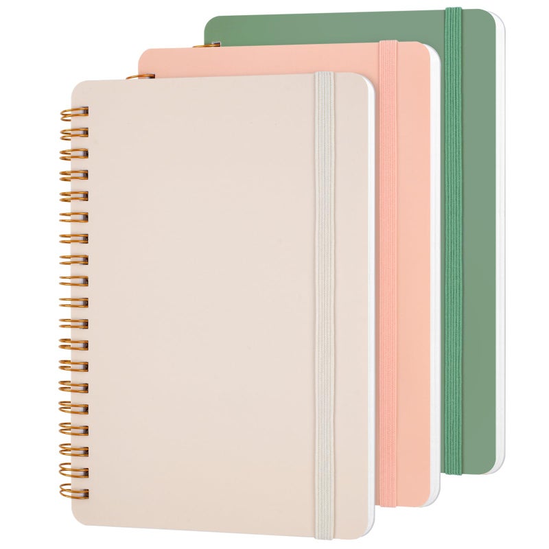 Utron 3 PCS Small Spiral Notebook 5x7  Notebooks for Note Taking  Morandi Spiral Journal Notebook  Work Notebook Small Notebooks 5x7 with Strap  Cute Notebooks for Women 70 Sheets/Note Books - Image 1